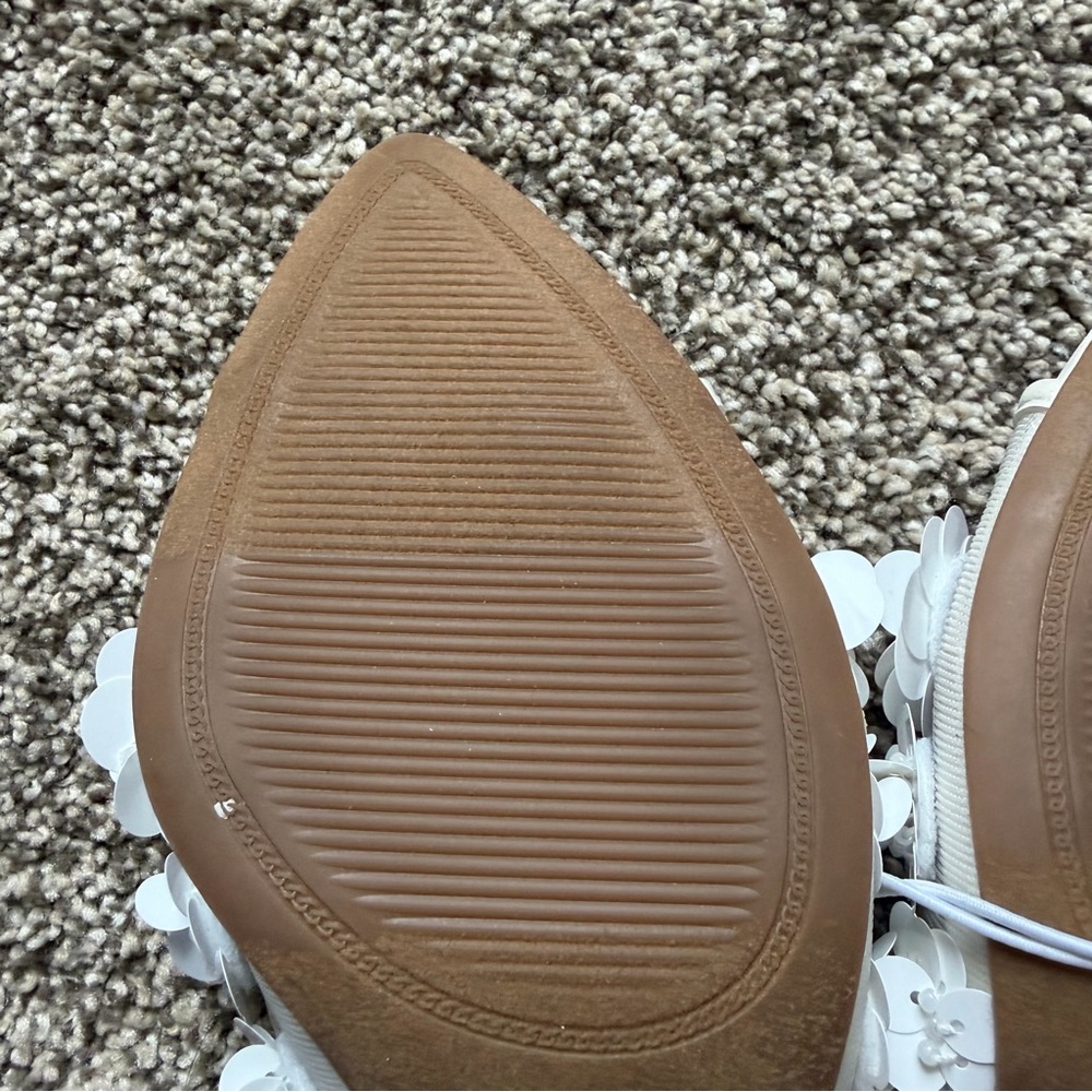 Lupita Mesh Rhinestone Peep Toe Mule Heels Memory Foam Insole - A New Day White - Picture 10 of 11